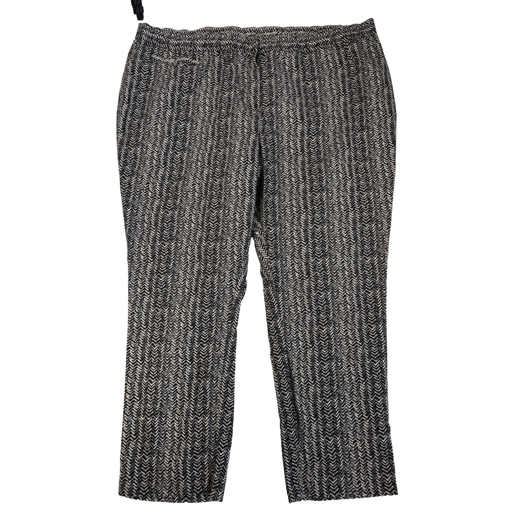 Catherine's Women's 28W‎ Black White Ponte Chevron Ankle Pants Career Office
